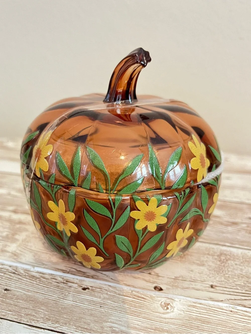 Target Bullseye Glass Trinket Box-Orange🌸